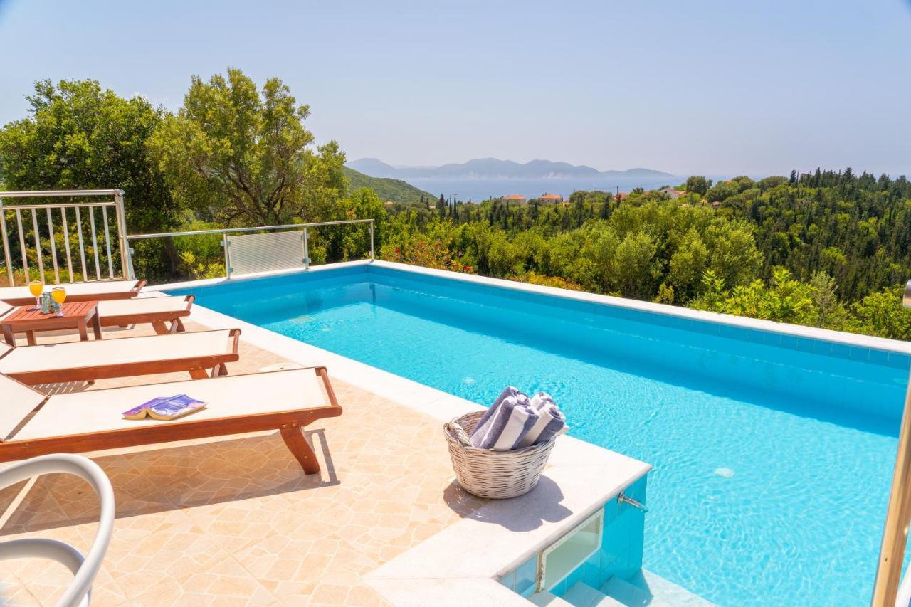 Stone Villa Eriphyle ,Private Witn Sunset View Fiskardo Exterior foto